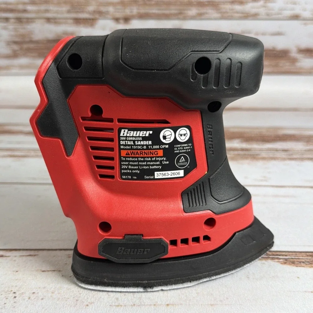 Bauer 20V Cordless Detail Sander 1919C-B Bare Tool Only Used